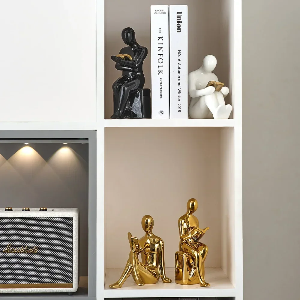 Room Decor Bookshelf Decoration Desk Accessories Golden Home Decorative Figures Sculptures  Figurine Statue  Figurines Luxury