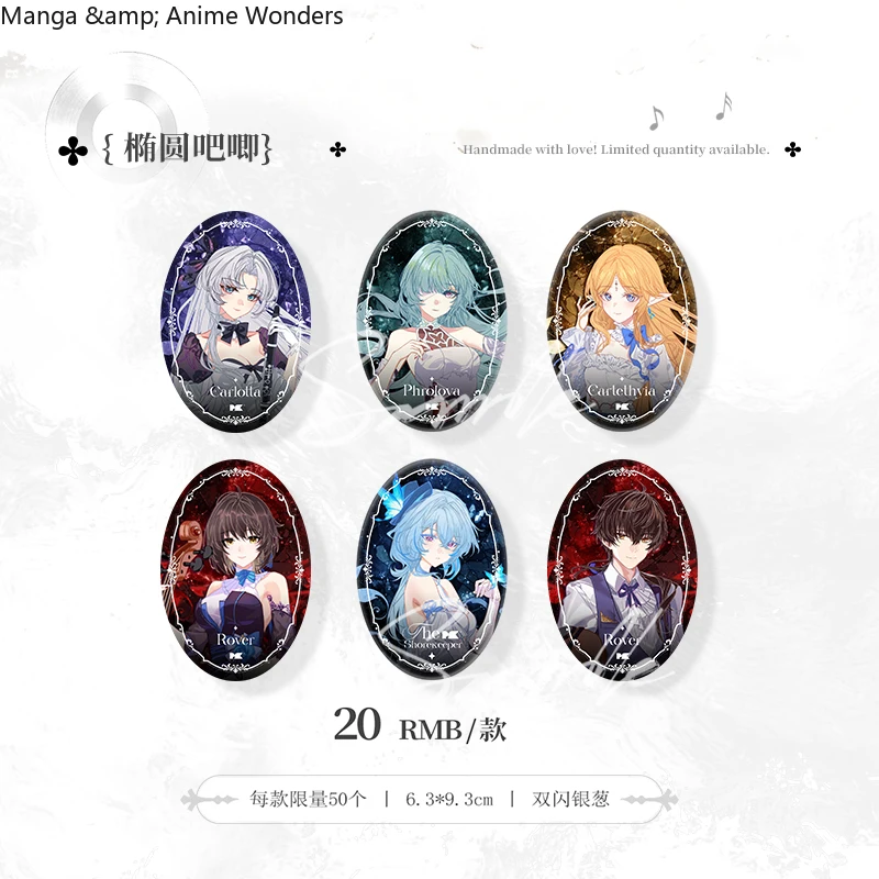 Wuthering Waves Phrolova The Shorekeeper كارلوتا مونتيلي حامل أكريليك نموذج مكتب ديكور شارة تأثيري الدائمة علامة الهالوين