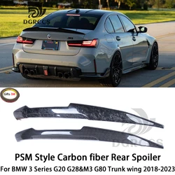 Per BMW serie 3 G20 G28 e M3 G80 PSM Style in fibra di carbonio Spoiler posteriore tronco ala 2018-2023 carbonio forgiato a nido d'ape carbonio FRP