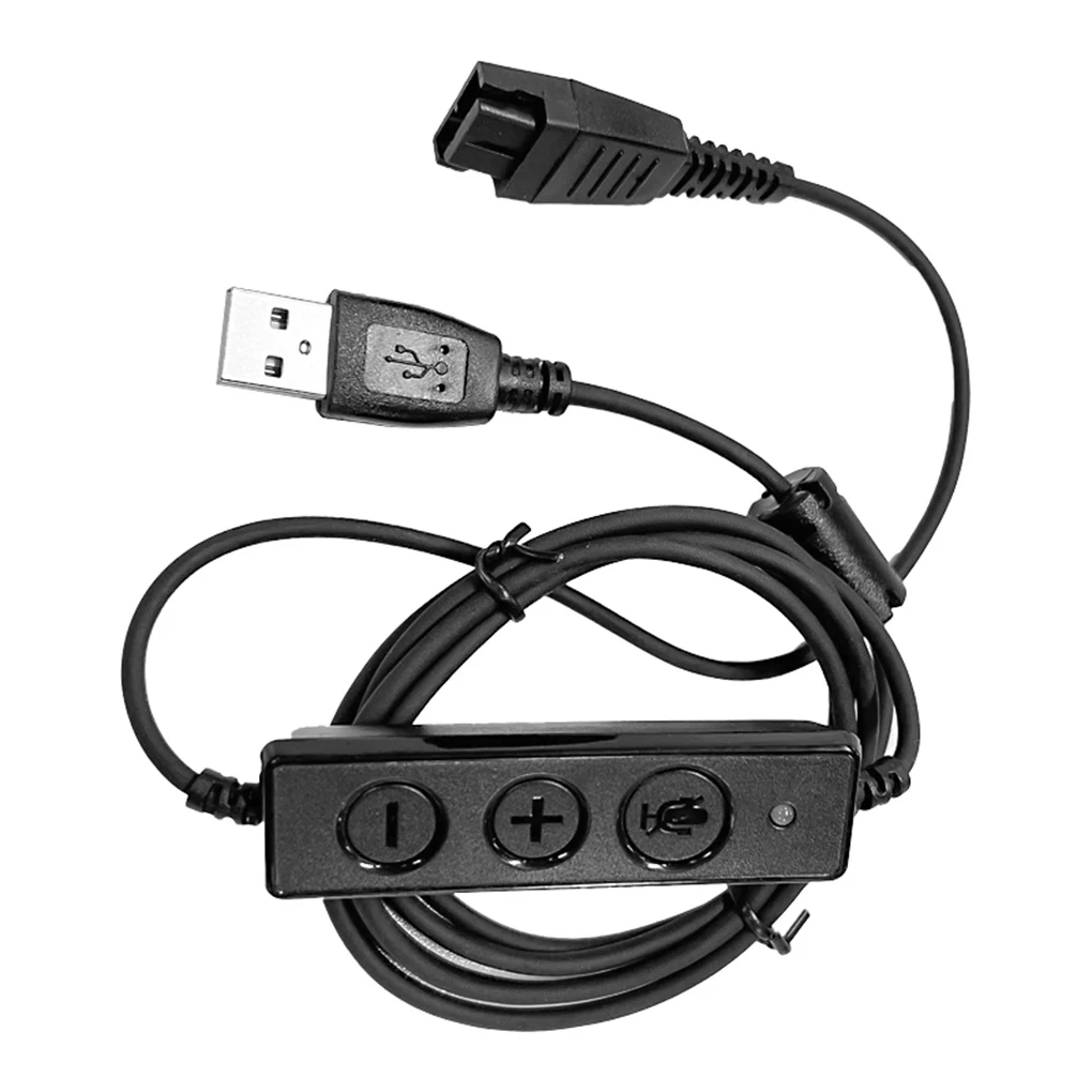 

QD Cable Adaptor Call Center Headset with Adjustable Volume Mute Connectors Easy to Install Professional Good Accessory