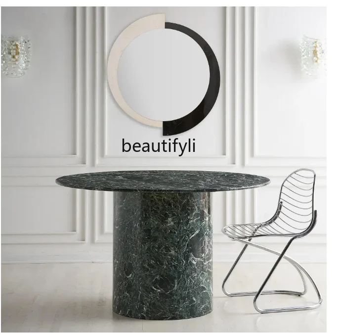 

Natural marble edge, light luxury Nordic simple marble dining table, luxury round table