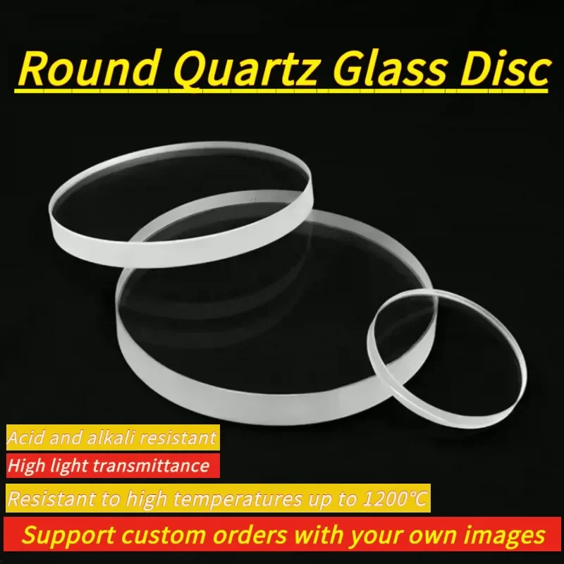 5pcs Round Quartz Glass Disc,Ultra-Thin Fused Silica Optical Window Sheet, High Transmittance Heat Resistant,0.1-1mm Thic Custom