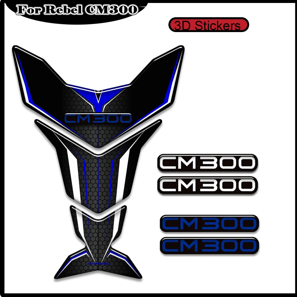 

Motorcycle For HONDA Rebel CMX 300 CMX300 Rebel300 Tank Pad Sdie Grips Gas Fuel Oil Kit Knee Protector 3D Stickers Decals