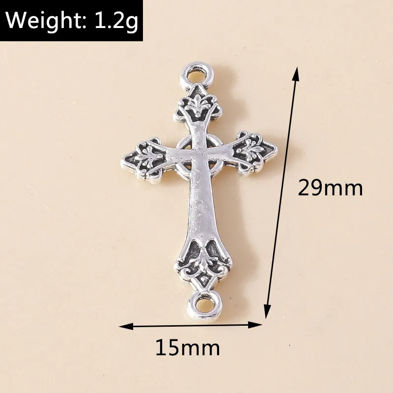 Leslie 10/20/30 Stück Steampunk Kreuz Charms für Ohrringe Halskette Schmuckherstellung Silber Farbe Gothic Kreuze Anhänger DIY Versorgung – Detail 20