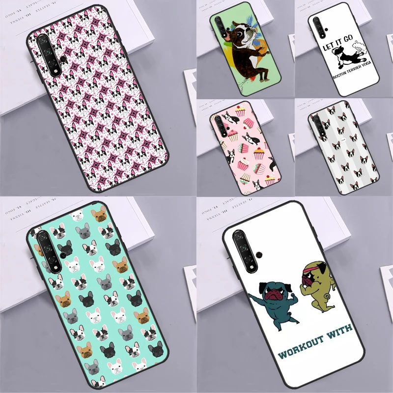 Funny Boston Terrier Dog Case For Huawei Mate 60 Pro P60 P40 P30 P20 Lite Nova 5T 3i 8i 11i 9 10 SE Y60 Y61 Y70 Y90