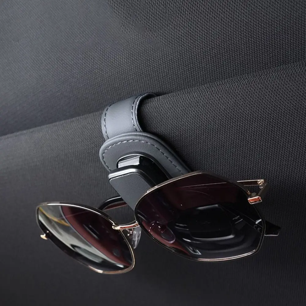 

Back Clip Car Sun Visor Glasses Clip with Sponge Universal Sun Visor Eyeglass Hanger PU Leather Car Interior Accessories