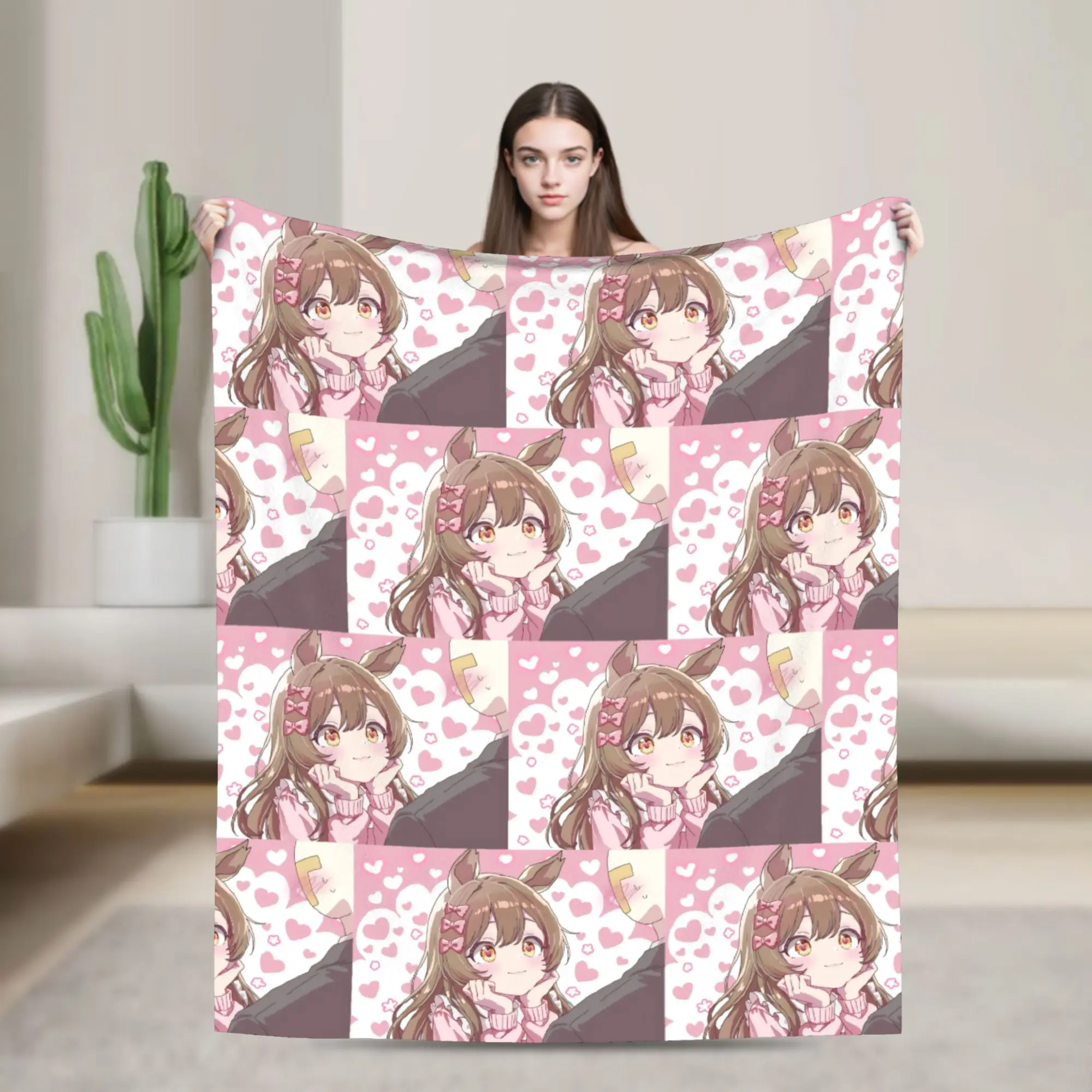 Smart Flacon Umamusume Pretty Derby Blanket Flannel Print  Multi-function Super Soft Throw Blanket for Home Car Bedspreads