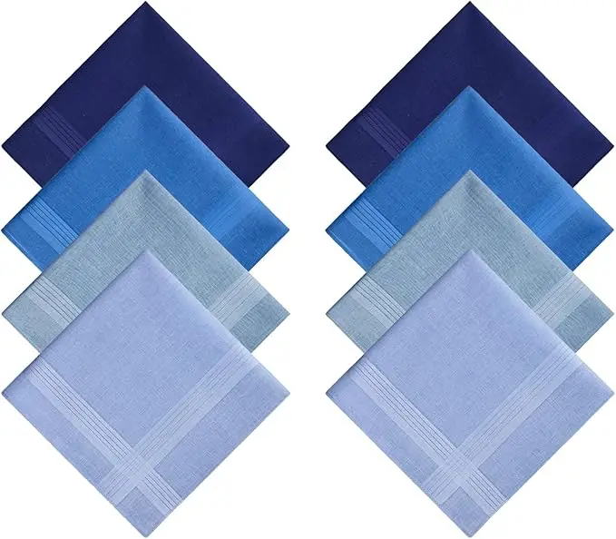 

12 PCS Men's Handkerchiefs Cotton Handkerchiefs for Men 16 inch Large Mens Pocket Square Hankies Gents Hankerchieves for Men Wom