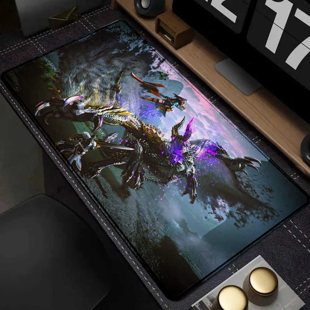 Big Mouse Pad Monster Hunter Rise Gaming Accessories Computer Keyboard Carpet Large Office Kawaii Desk Mats Pc Gaming Mouse pad