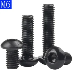 M6 6mm M6 x 1.0 black 10.9 Alloy Steel Button Head Hex Bolts Hexagon Socket Screws ISO 7380 DIN 7380