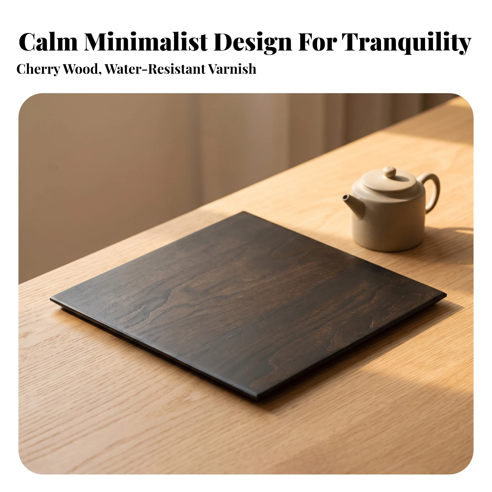Wooden Tea Tray Cherry Wood Dry Brewing Tea Tray Elegant Lacquered