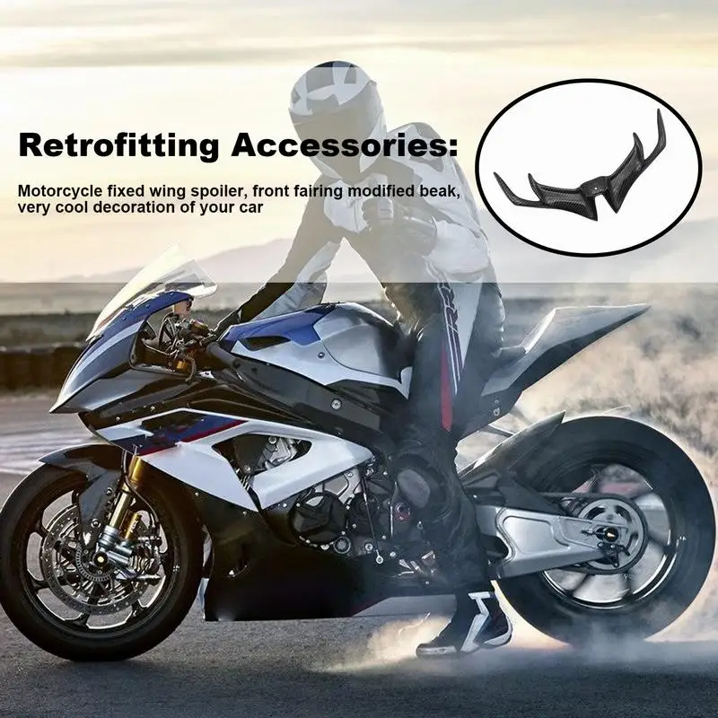 Motorcycle Aerodynamic Winglets Smooth Ride Motorcycle Winglets Enhance Stability Motorcycle Air Deflector Powersports Body