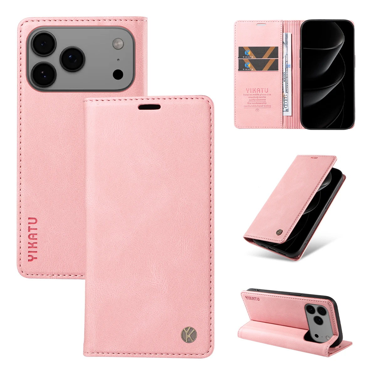 Funda tipo billetera Solt con tarjetas de cuero magnético para iPhone 17 Pro Max 16 Plus 15 Plus 14 13 12 11, funda de bolsillo con soporte para tarjetas y libros