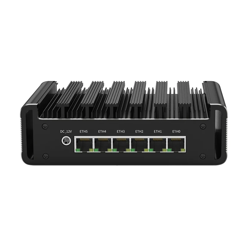 جهاز توجيه جدار الحماية Intel N100 ، كمبيوتر صناعي ، pfSense ، OPNsense ، PVE ، 6 x ، كمبيوتر صغير بدون مروحة ، DDR5 Max16 GB ، RJ45 COM ، الجيل الثاني عشر