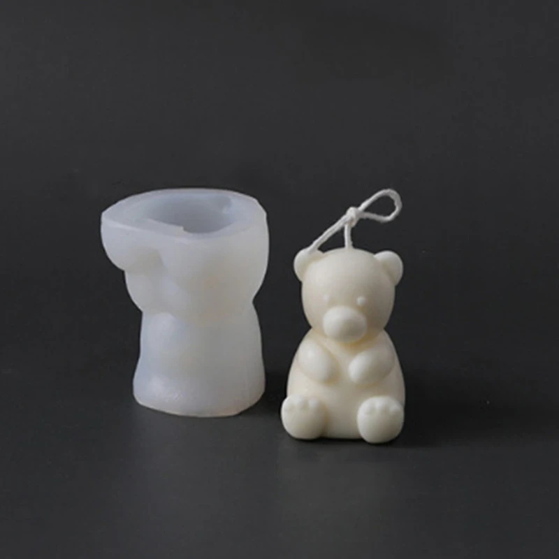 Y1UB 3D Bear Soap Mould Handmade Candles Aroma Wax Soap Molds for Decorations