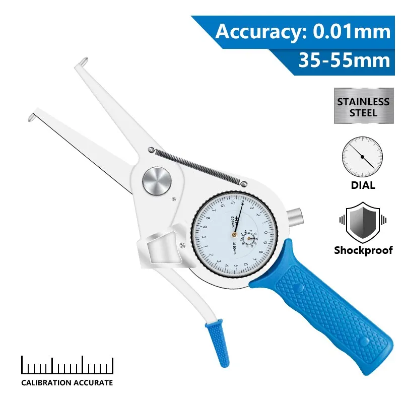  Gauge Internal Caliper Dial 0.01mm 35-55mm Shockproof Micrometer Inside Snap Gauge for Internal Diameter Measuring Tools