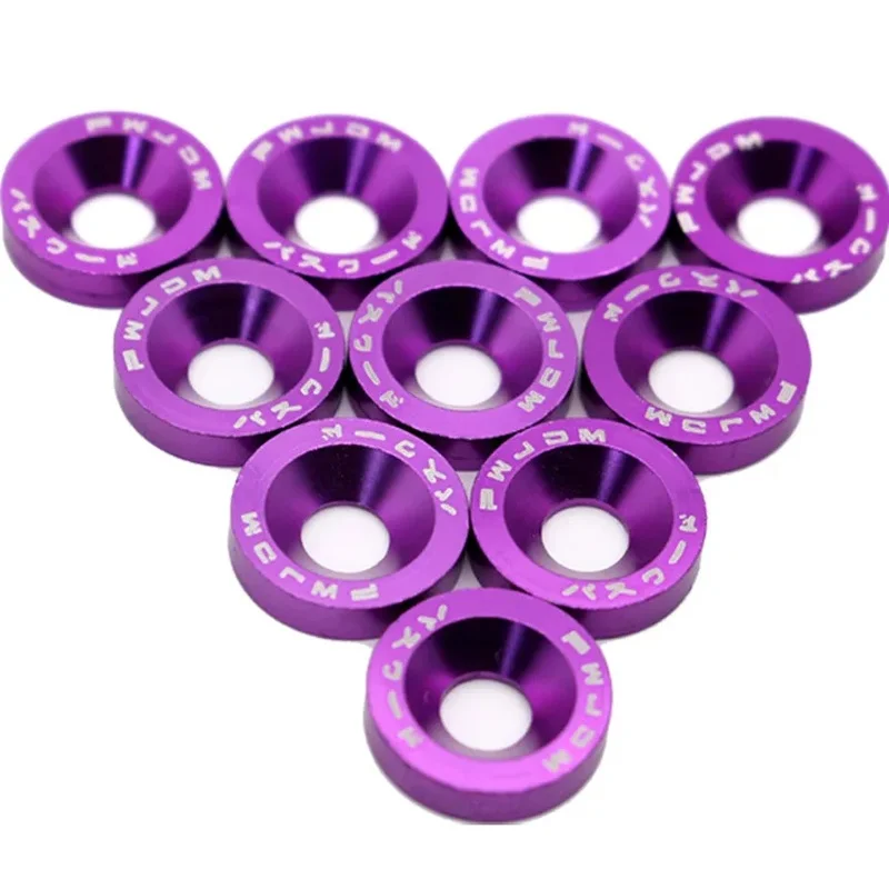 10/20PCS Aluminum Washer M6 Colourful Anodized Countersunk Head Bolt Washers Gasket for Honda BMW Toyota Nissan