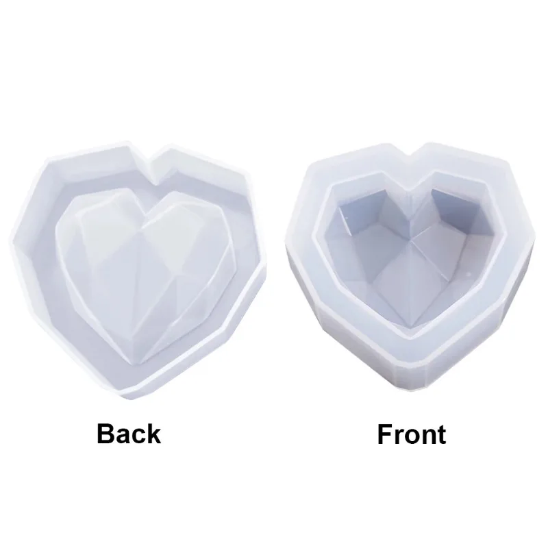 3DDiamond Soap Moulds Love Heart Design Silicone Mold DIY Car Pendant Gypsum Plaster Heart Mold Diamond Candle Molds Soap making