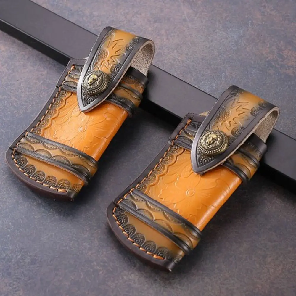 Foldable Waist Knife Scabbard Flashlight Belt Loop Case Holder Leather Sheath Hunt Camping Pocket Outdoor Carry Equipment