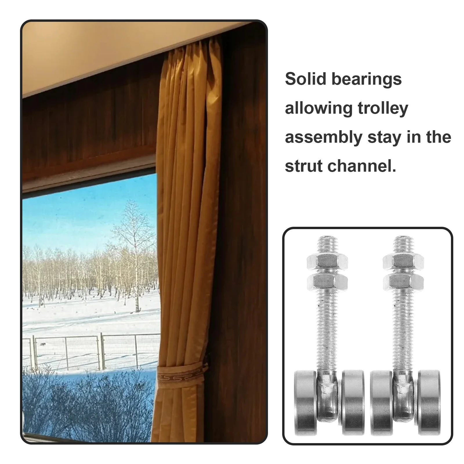 

2pcs Galvanized Iron Bearing Roller for Strut Channel Trolley Assembly Heavy Duty Smooth Noise Free Two Wheel Hardware
