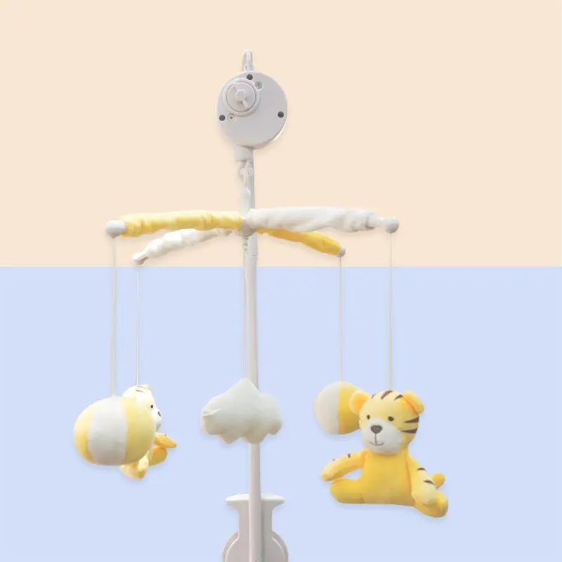 Baby Musical Mobile with Cute Plush Dolls for Crib Infant Soothing Hanging Ornaments Soft Toys Intellectual Development