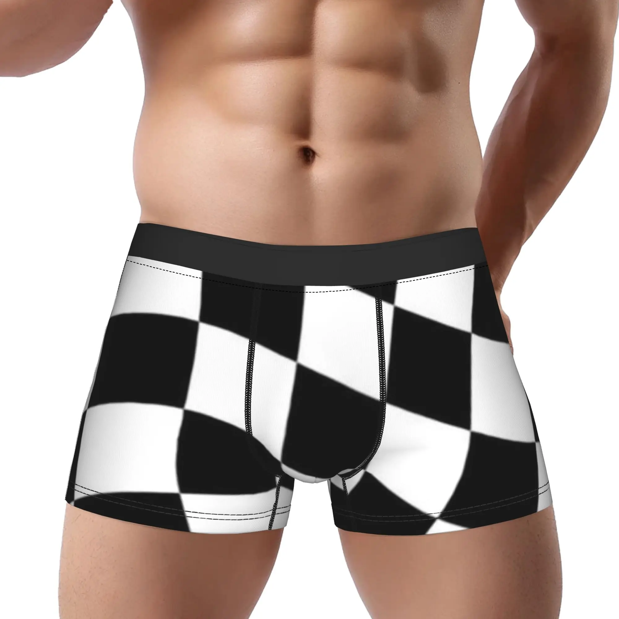 Check Pattern (18) Checkerboard Underpants Breathbale Panties Men's Underwear Print Shorts Boxer Briefs