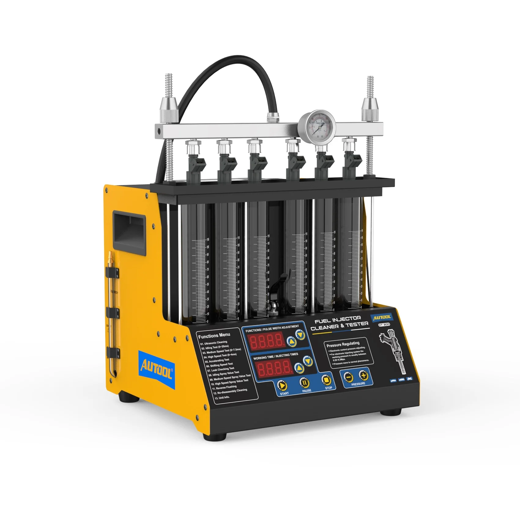 AUTOOL CT200 Injector Ultrasonic Cleaner & Tester Machine Gasonline Nozzle Cleaner Fuel Injectors PK CNC602A