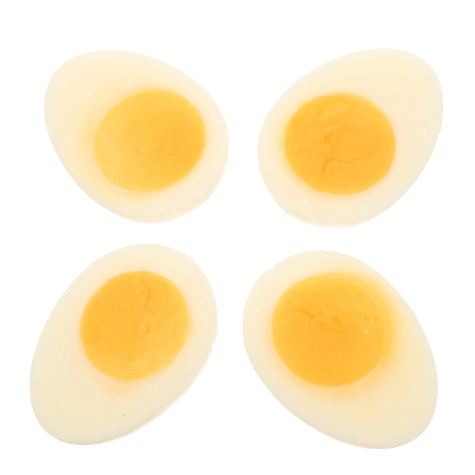 

4pcs Artificial Boiled Egg Prop Realistic Faux Food For Kitchen Diy Decoration Photography Teaching Tools Store Display