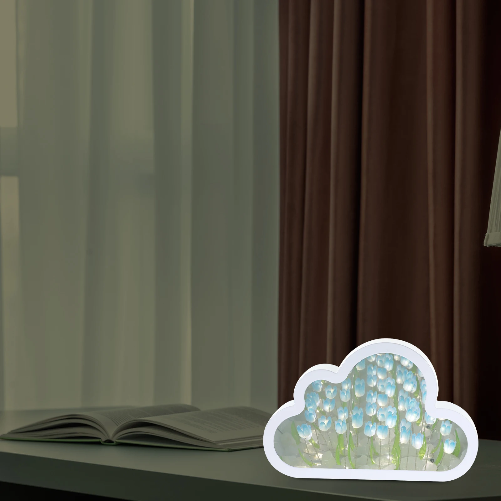 

1 set Lamp DIY Photo Frame Tulip Light H Tulip Cloud Night Lamp made Bedroom Bedside Table Shape