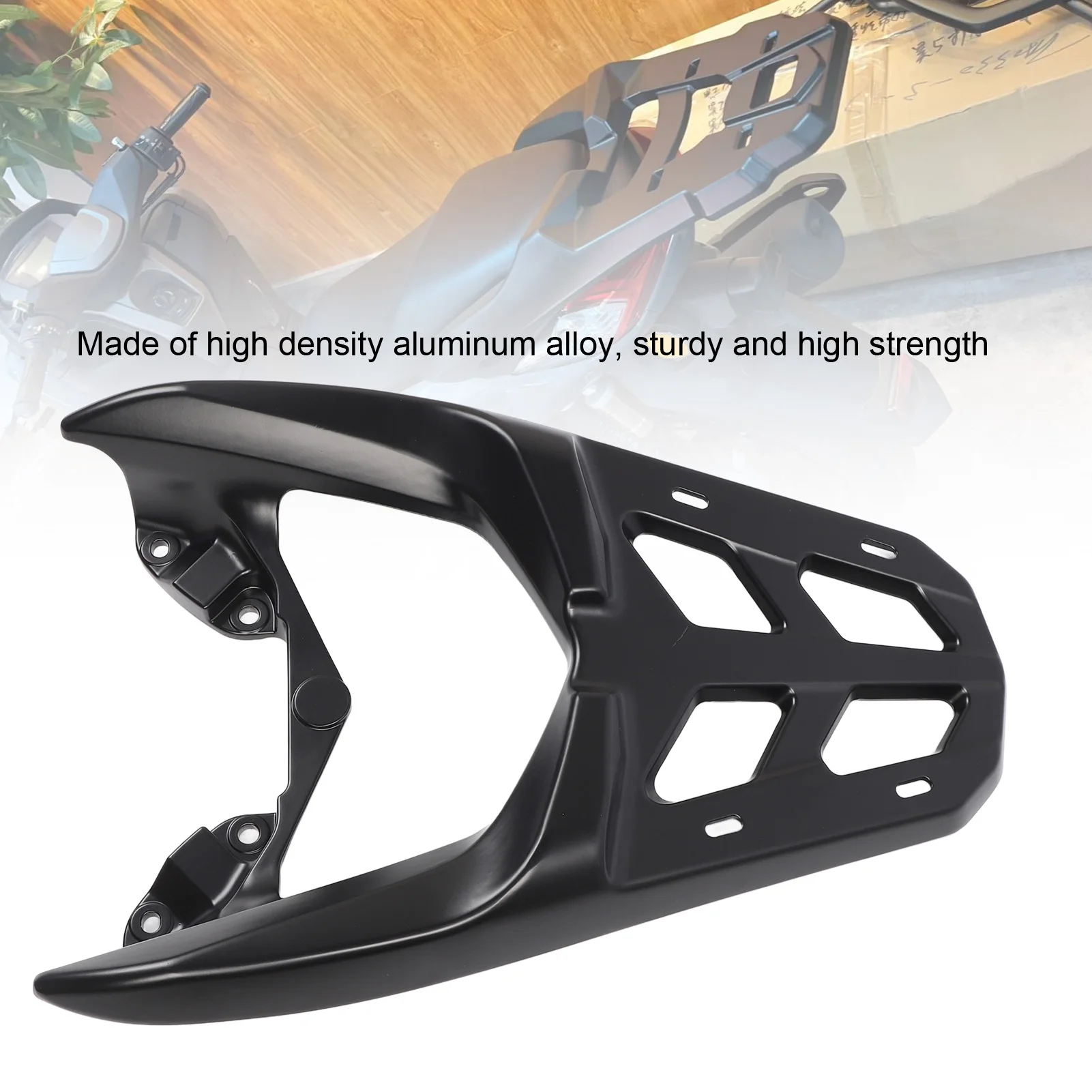 

Rear Luggage Carrier Bracket Aluminium Alloy Hollow Out Easy Assemble Motorcycle Cargo Carrier Sturdy for Nmax155 Nmax125