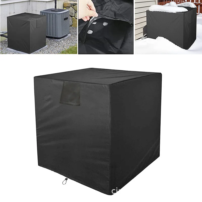 Square Outdoor Air Conditioner Cover, Vertical Central AC Unit Protective Cover Waterproof Dustproof Rain‑Proof