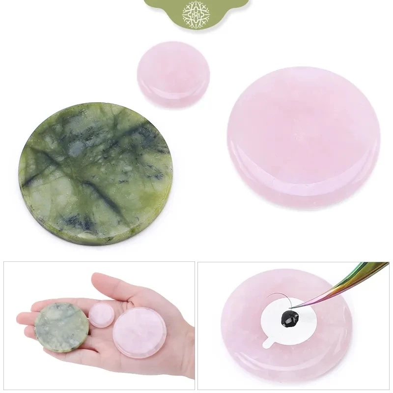 Disposable Eyelash Glue Holder Foil Pallet EyeLash Extension  Eye Pads Lashes Glue Sticker Stand on Jade Stone Makeup Tools