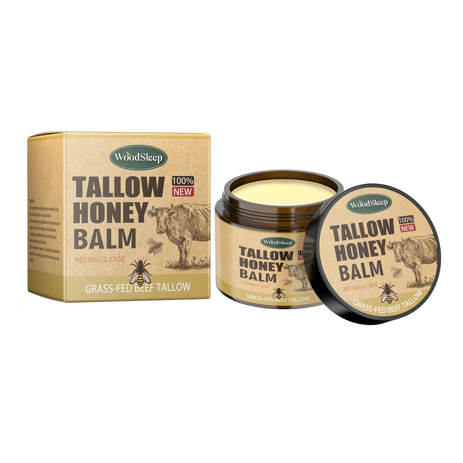 

WoodSleep Tallow Honey Увлажняющий крем для лица Увлажняющий увлажняющий крем для кожи нежного ухода 1 шт.