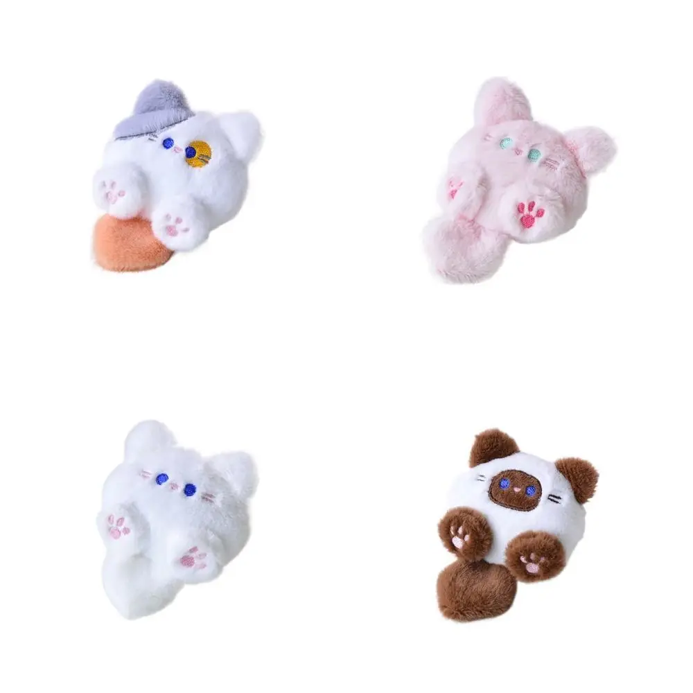 Plush Brooch Coffee Cat Plush Keychain Stuffed Fluffy Cute Cat Plush Doll Colorful Ins Animal Plush Key Chain Kid Girls