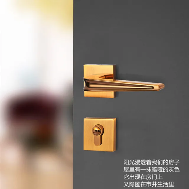 

Modern Minimalist Door Lock Bathroom Bedroom Door Handle Mute Handle Lock European Style Split Lock