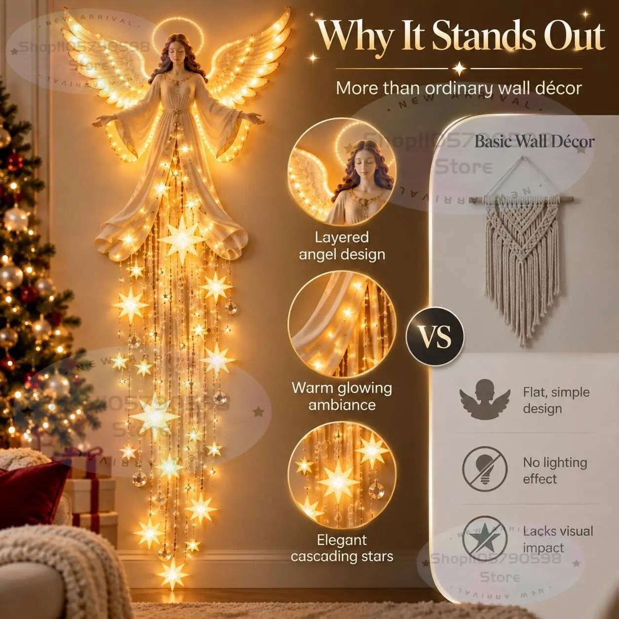 Angel Blessing Starfall Wall Light 6