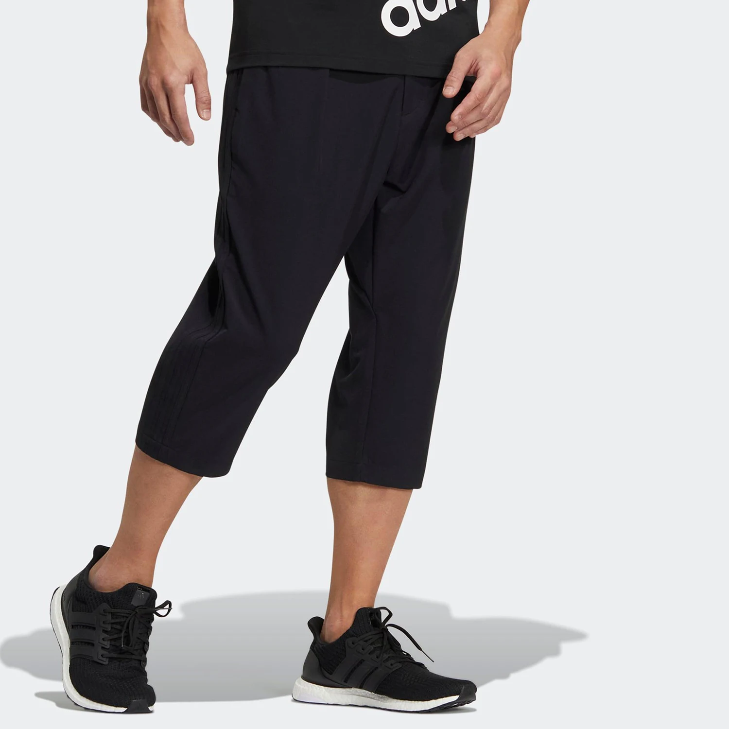Adidas genuine ID2CAPRIPNT new men's black minimalist cropped pants HI3640
