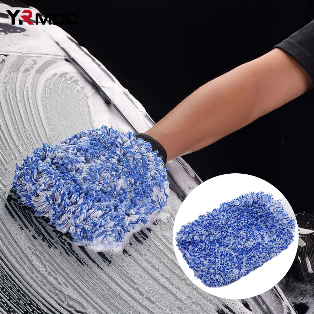 Car Washing Gloves Microfiber Coral Velvet Dust Removal Bear Paw Glove Strong Water Absorption Cleaning Tools Car Accessories