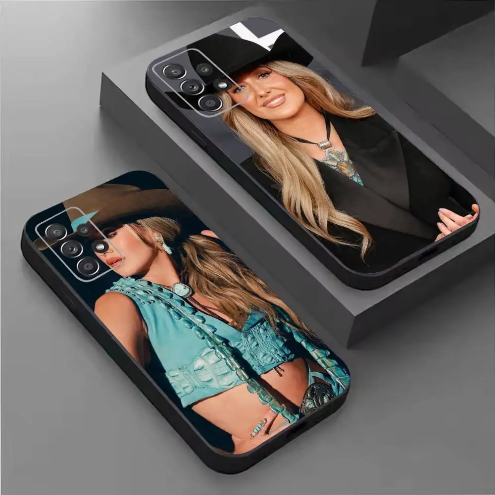 Funda de teléfono SINGER Lainey Wilson para Samsung S26,25,24,21,22,21,20,10,9,8,7,6,5,Ultra,Plus,Fe,Lite, carcasa negra