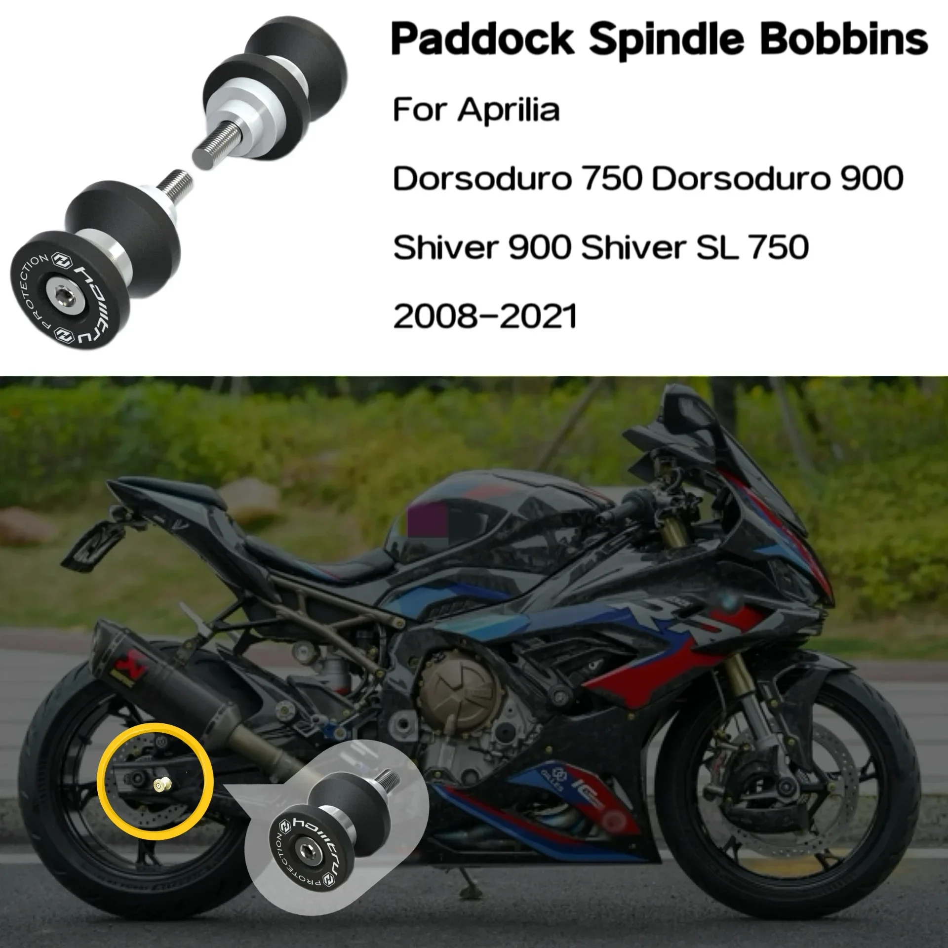 Paddock Spindle Bobbins For Aprilia Dorsoduro 750 Dorsoduro 900 Shiver 900 Shiver SL 750 2008-2021 2020 Motorcycle Accessories