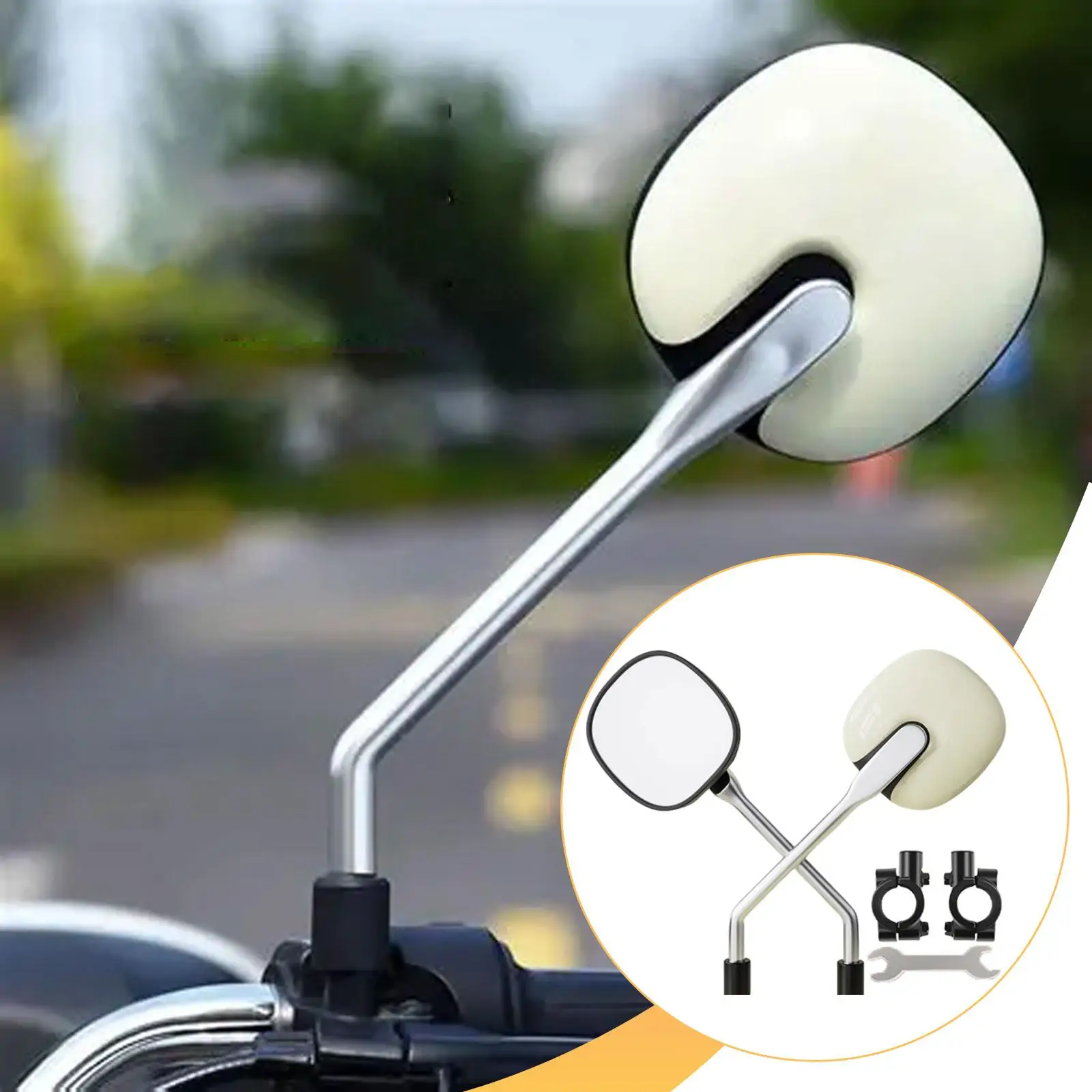 

Rearview Handlebar Mirror Wide Angle Easy Install for Bicycle Electric Scooter MTB and Motorcycle Equipment Parts