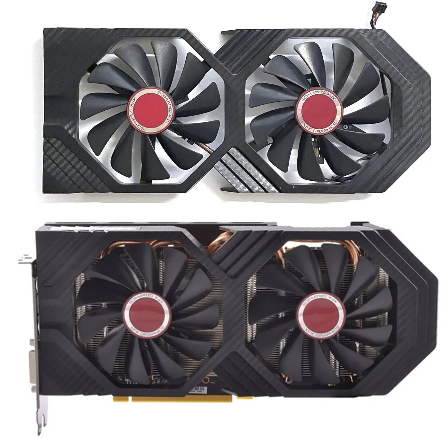 

New For XFX Radeon RX580 588 590 598 GTS BLACK EDITION OC Graphics Card Replacement Fan panel with fan