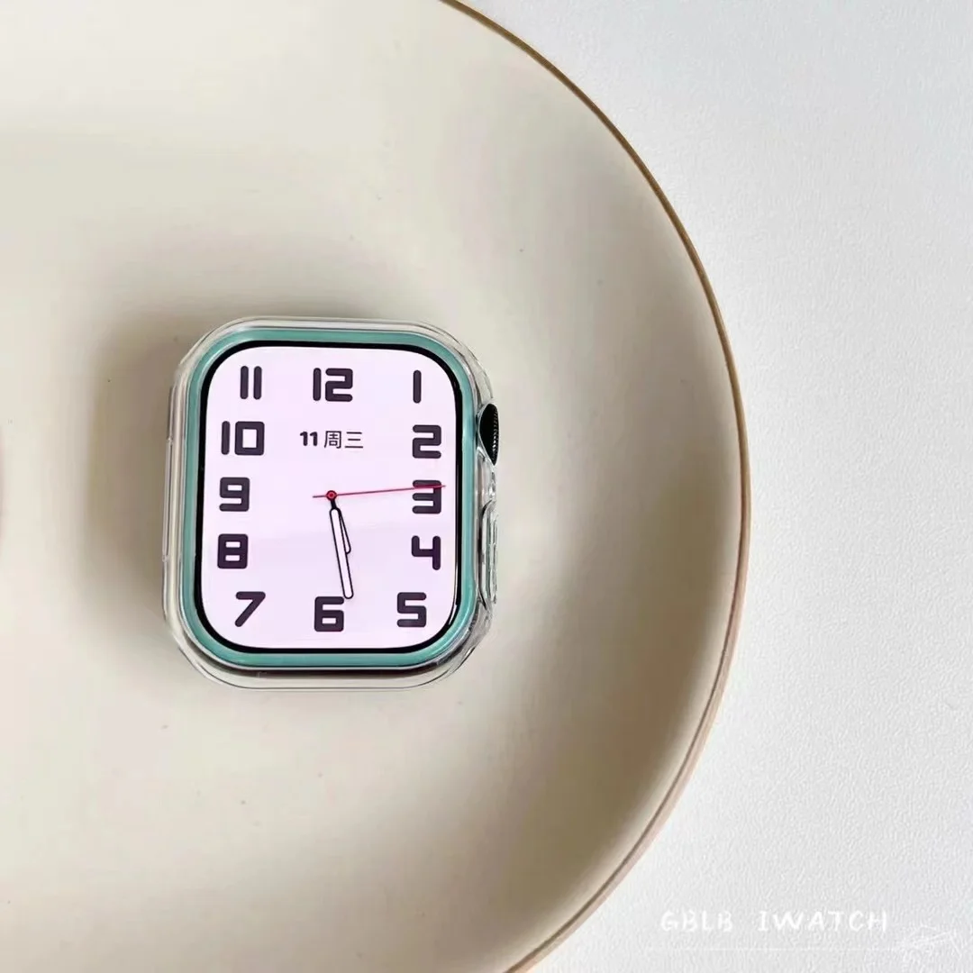 Флуоресцентный чехол для Apple Watch Case 45 мм 41 мм 44 мм 40 мм 38 мм 42 мм IWatch Жесткая защитная рамка для ПК Apple Watch 8 7 6 5 4 3 SE