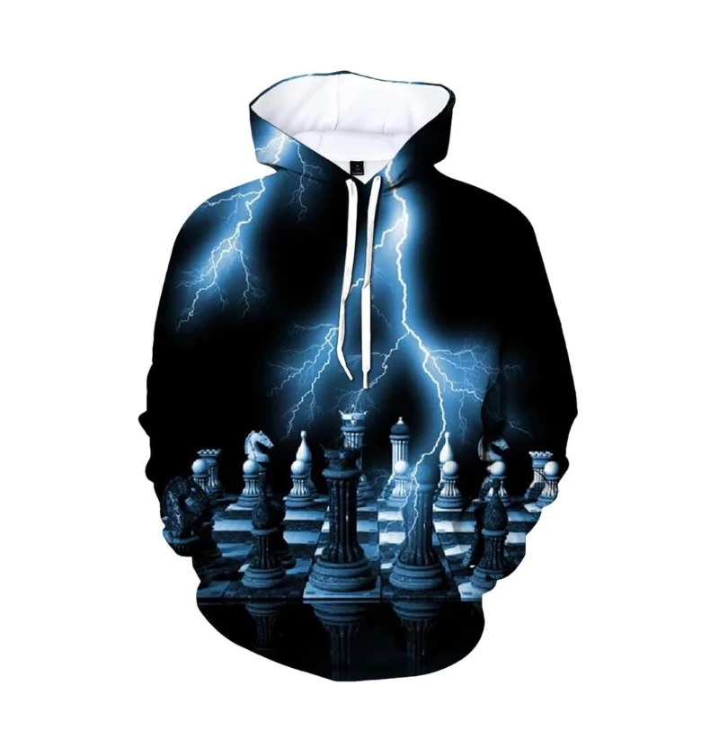 3D Print Chess Graphic Hoodie For Men Women Casual Hooded Sweatshirt Cool Street Oversized Y2k Pullovers Women Children Clothing