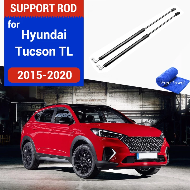 Car Engine Cover Lifting Support Bracket For Hyundai Tucson TL 2015 2016 2017 2018 2019 Spring Shock Damper Strut Rod Styling