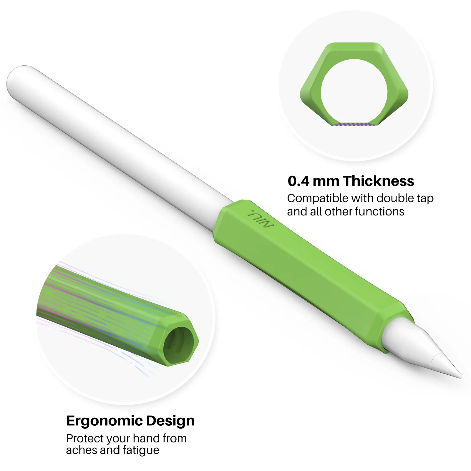 For Apple Pencil 3(USB-C)/2/1 - Ergonomic Silicone Grip Set
