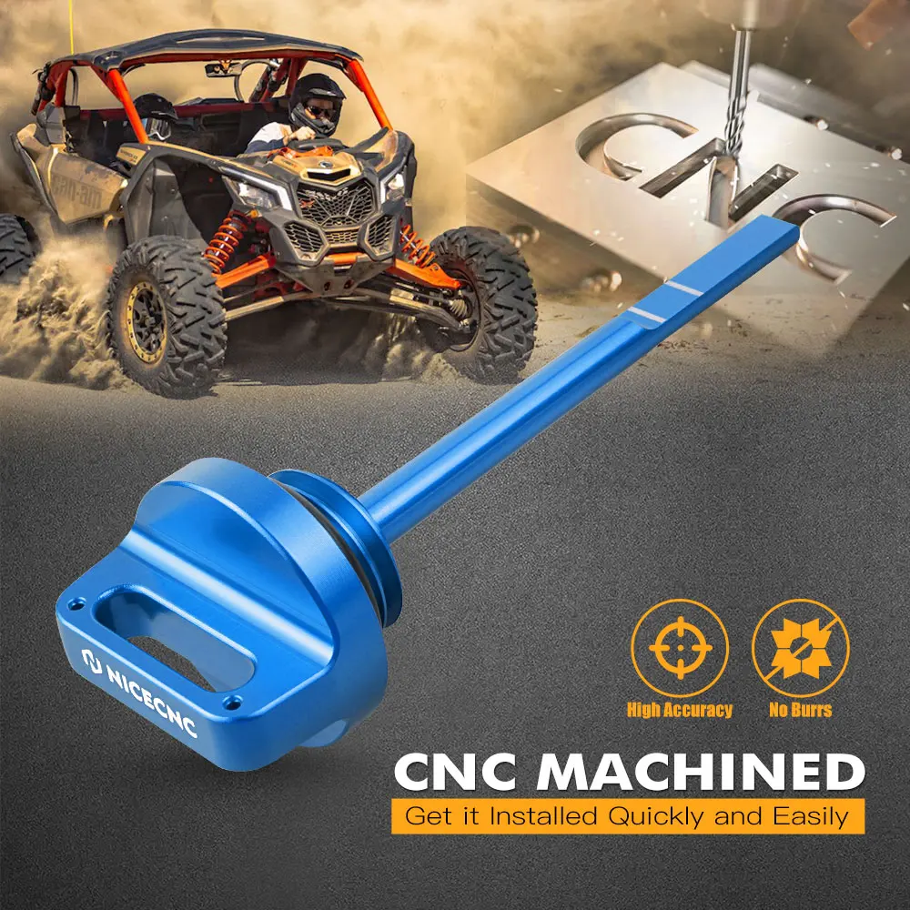 NICECNC For Can-Am Maverick X3 4x4 XDS XMR XRS Turbo DPS Oil Dipstick With O-ring UTV Accessories Aluminum Alloy Red Black Blue