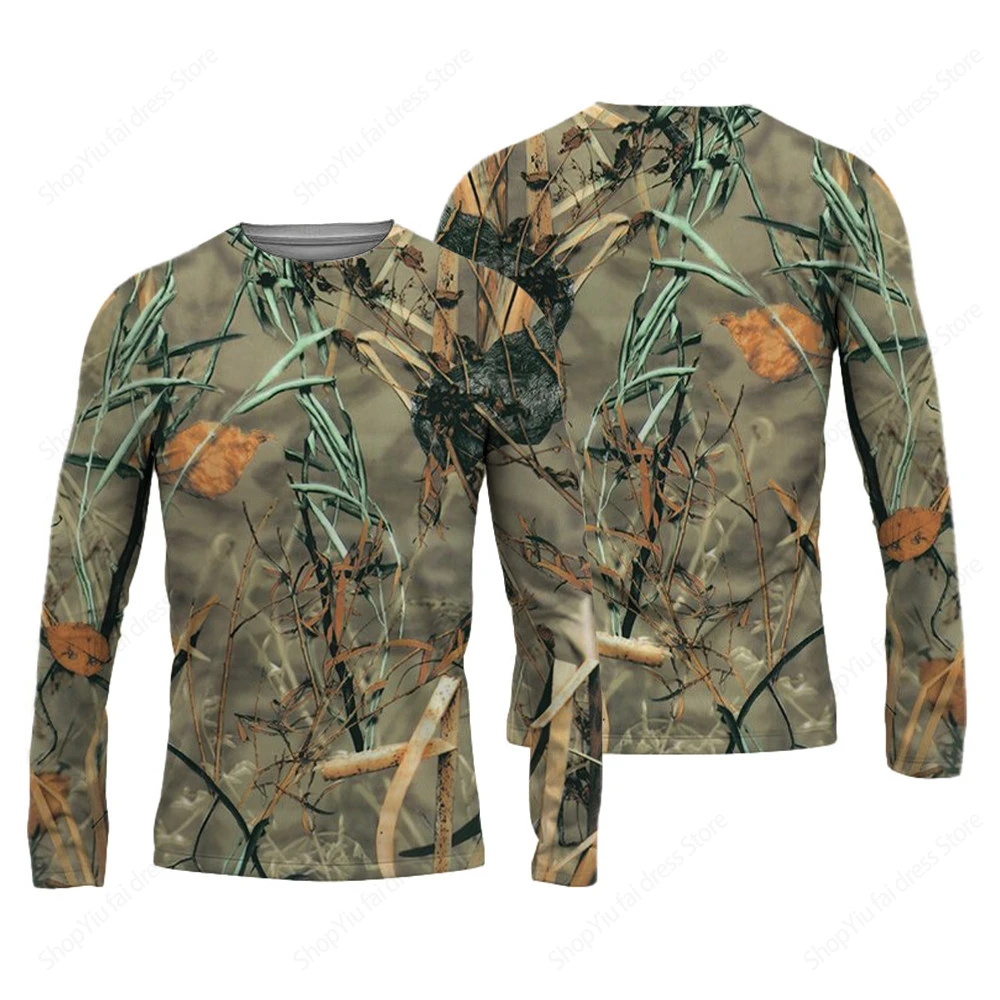 Men\'s Long Sleeve T-shirt 3D Camouflage Hunting Printed T-shirts Outdoor T Shirts Hip Hop Casual Camp Tshirt Ropa hombre Top Tee