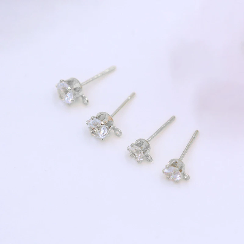 20 Stuks Oorbel Stud Palen Met Lus Bevindingen Strass Kristal Koper Zilver En Goud Kleur Vergulde Ambachtelijke Diy Sieraden Accessoire