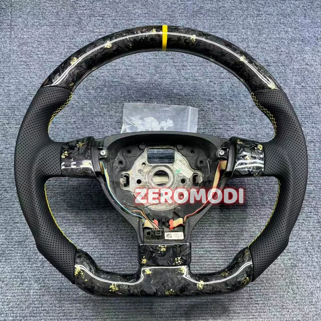 D Shape Leather Steering Wheel For VW Golf 5 GTI R32 Passat B6 Jetta Mk5 Caddy Bora Car Interior Replacement